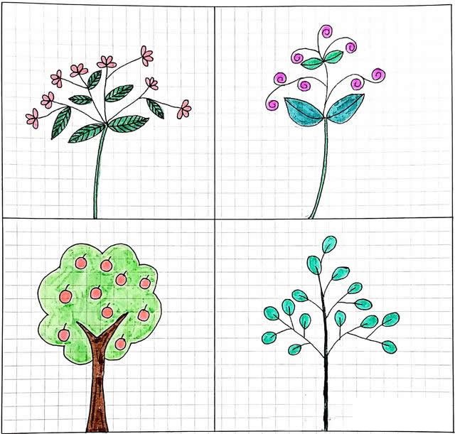 小清新绿植简笔画