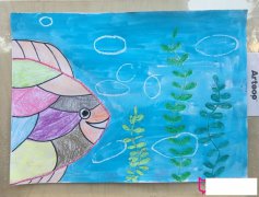 儿童画作品，漂亮的小鱼