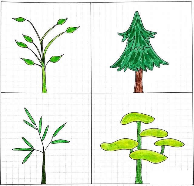 小清新绿植简笔画