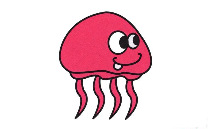 简笔画小水母的具体步骤图示