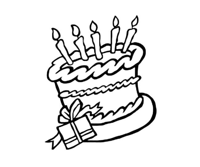 生日蛋糕可爱简笔画图片