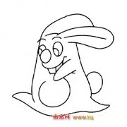 简笔画:开心的小白兔3