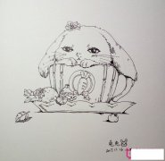 卡通动物简笔画图片，可爱的兔子简笔画