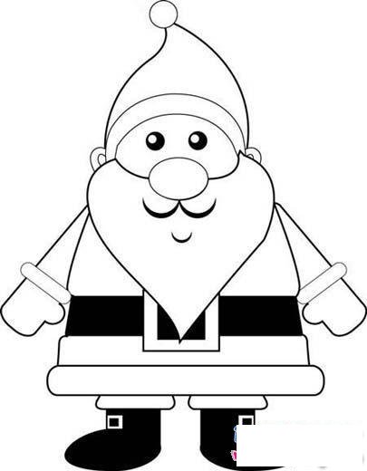 可爱的卡通圣诞老人简笔画