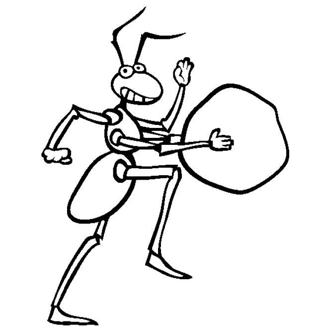 抱石头的蚂蚁简笔画图片