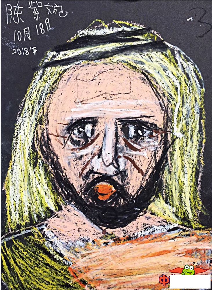 儿童绘画大全简单漂亮,重彩棒人物头像阿拉伯人