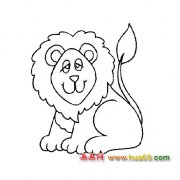 简笔画：坐在地上的狮子1