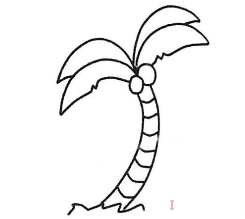 幼儿简笔画椰子树的画法步骤图简单