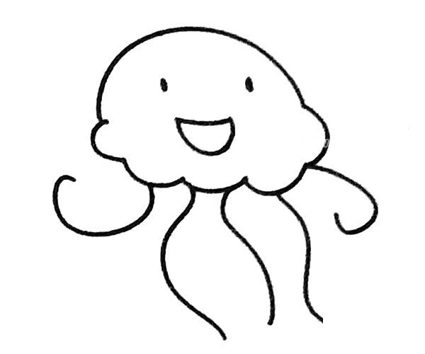 水母简笔画步骤图解