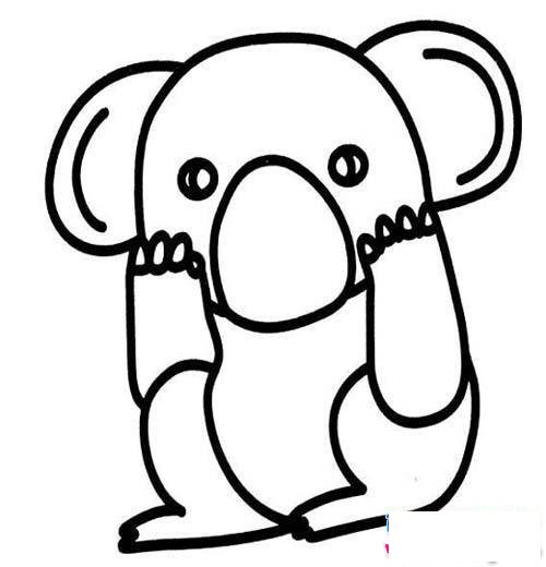 儿童动物简笔画图片:考拉