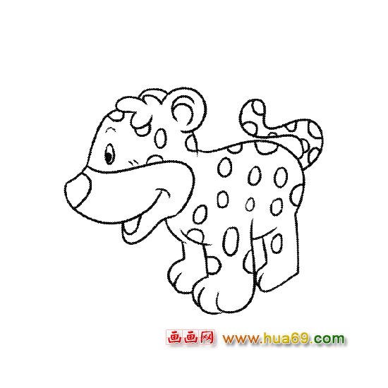 动物简笔画:可爱的小豹子