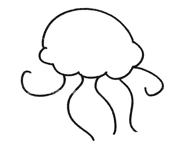 水母简笔画步骤图解