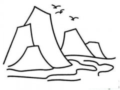 如何画自然山水风景简笔画