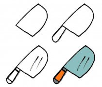 菜刀简笔画的画法步骤图