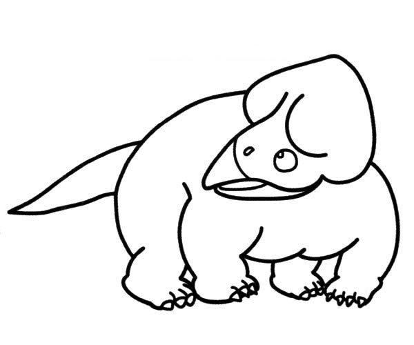 恐龙简笔画 简单的三角龙简笔画图片