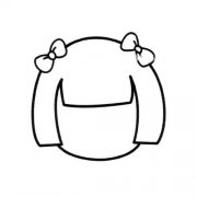 小女孩头部轮廓简笔画图片大全