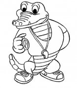 鳄鱼教练动物简笔画步骤图片大全