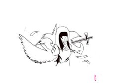 死神少女简笔画图片