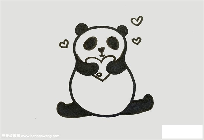 可爱的熊猫怎么画