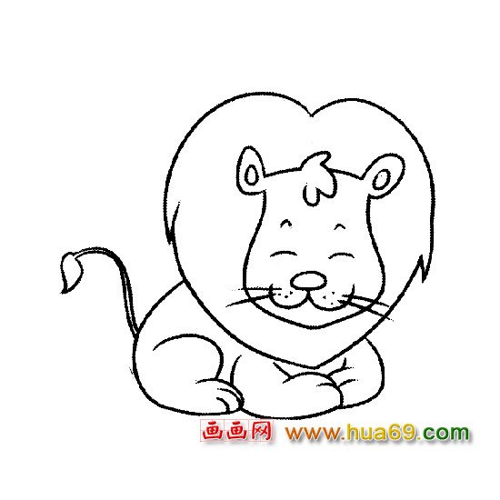动物简笔画:可爱的小狮子1