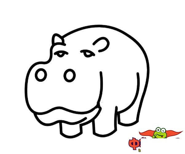 河马简笔画图片大全,可爱的河马怎么画