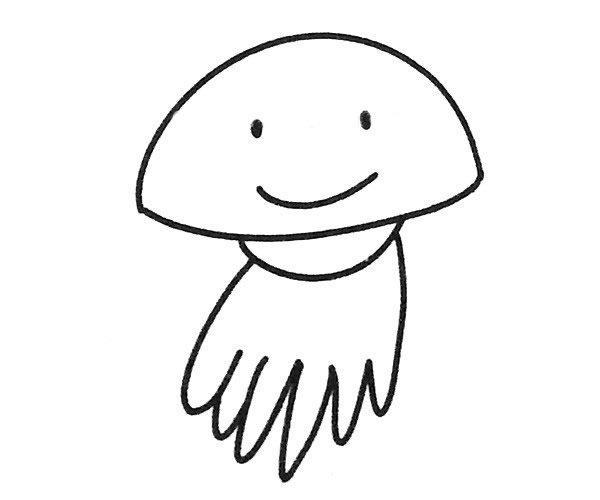 简单的卡通水母简笔画图片