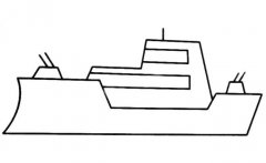 儿童学画军舰简笔画彩色图片
