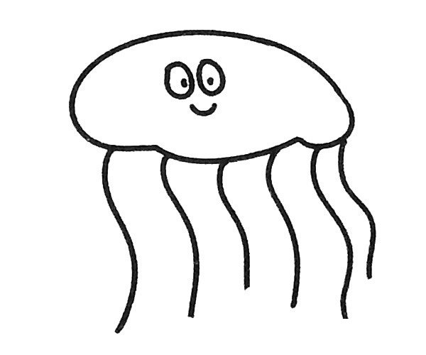 简单的卡通水母简笔画图片