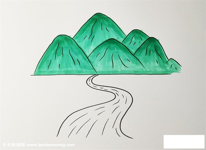 高山流水怎样画简单
