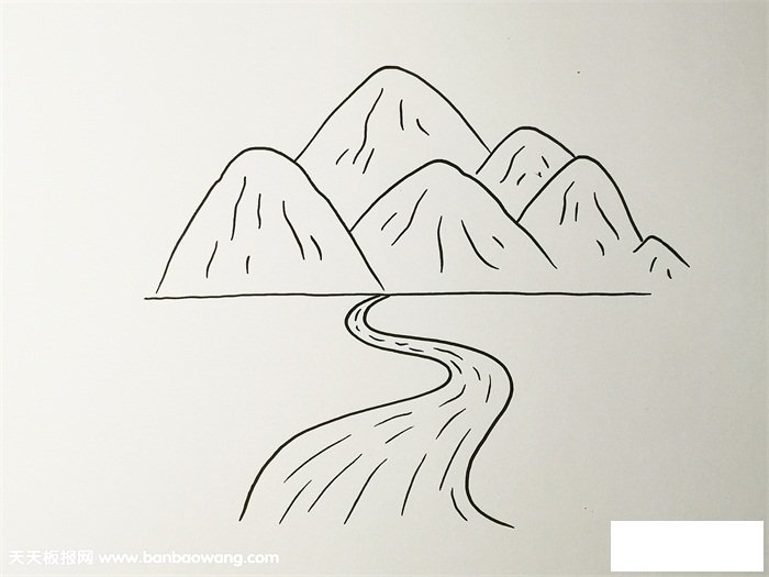高山流水怎样画简单