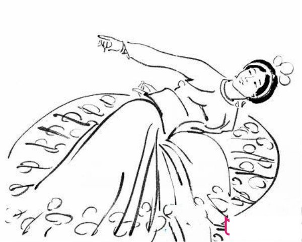 杨丽萍孔雀舞简笔画