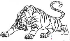 凶猛的老虎简笔画