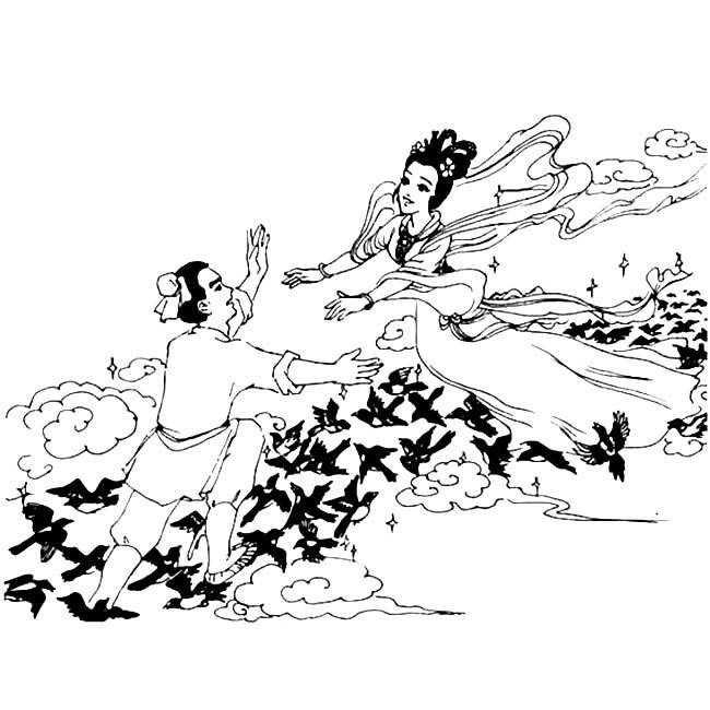 牛郎织女简笔画图片