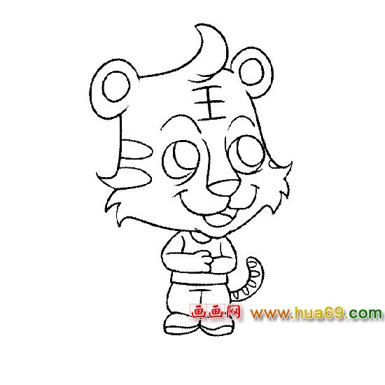 可爱的小老虎简笔画2