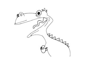 窃蛋龙简笔画图片步骤三