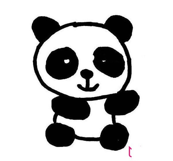 幼儿画画图片大全,超萌的大熊猫简笔画