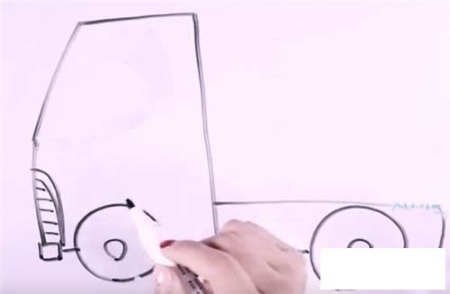 搅拌车简笔画步骤图解