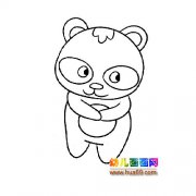 乖巧的小熊猫简笔画
