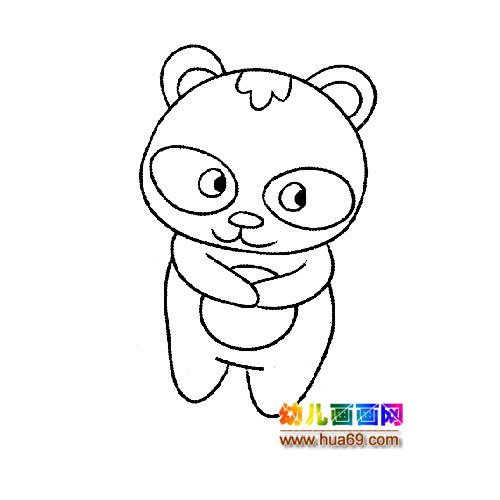 乖巧的小熊猫简笔画