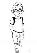 酷酷的男孩子人物简笔画，宝宝简笔画