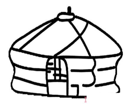 草原蒙古包的画法简单好看 蒙古包简笔画图片