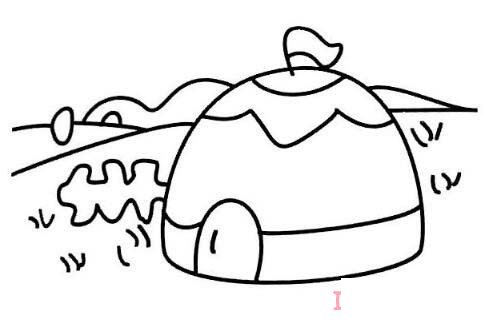 草原蒙古包的画法简单好看 蒙古包简笔画图片