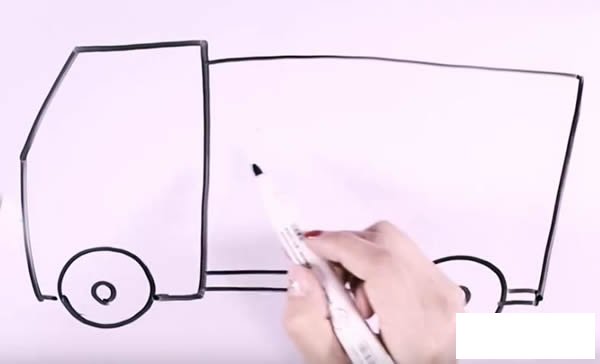 消防云梯车简笔画步骤图