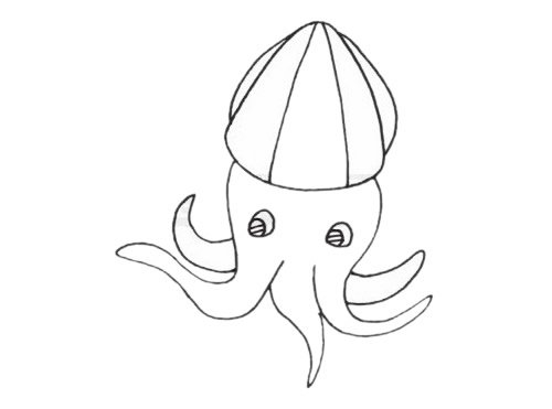 乌贼简笔画图片