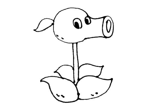 豌豆射手简笔画图片