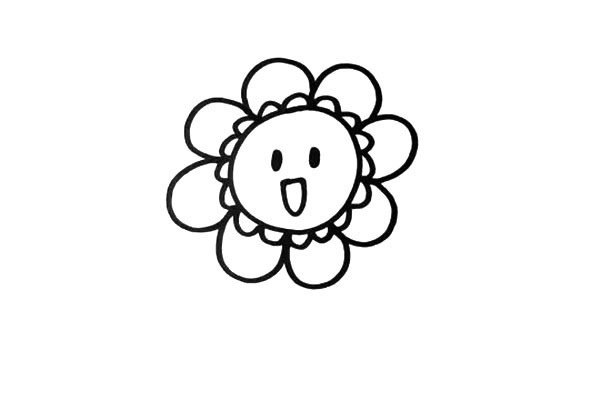 卡通太阳花简笔画