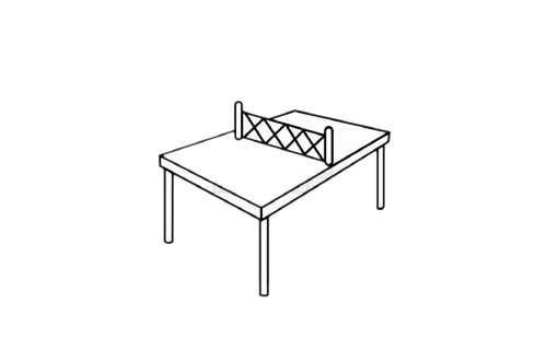 乒乓球桌简笔画图片步骤五