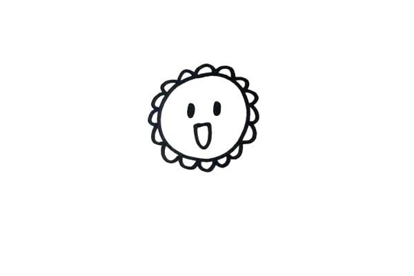 卡通太阳花简笔画