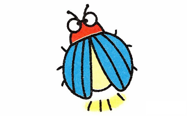 萤火虫昆虫简笔画步骤图片大全