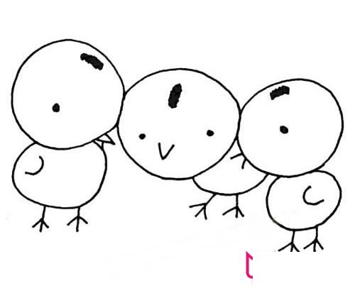 简单的动物简笔画大全，小鸡简笔画